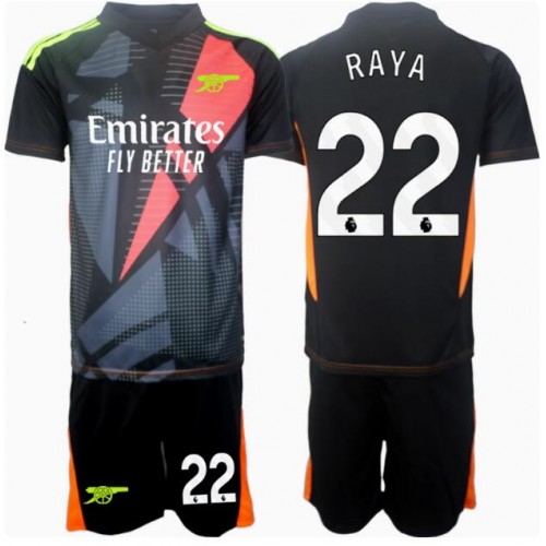 Fotballdrakt Barn Arsenal David Raya #22 Keeper Tredjedraktsett 2024-25 Kortermet (+ Korte bukser)